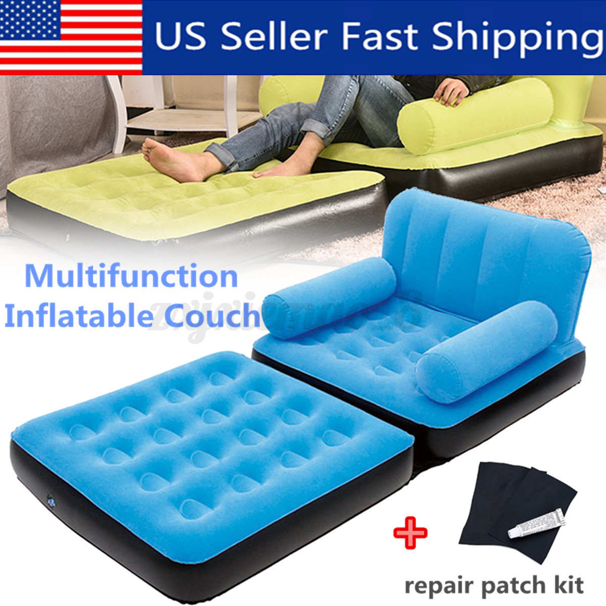 Portable Multi Max Inflatable Air Couch Double Bed Chair Sofa Image Is Loading Portable Multi Max Inflatable Air Couch Double Bed