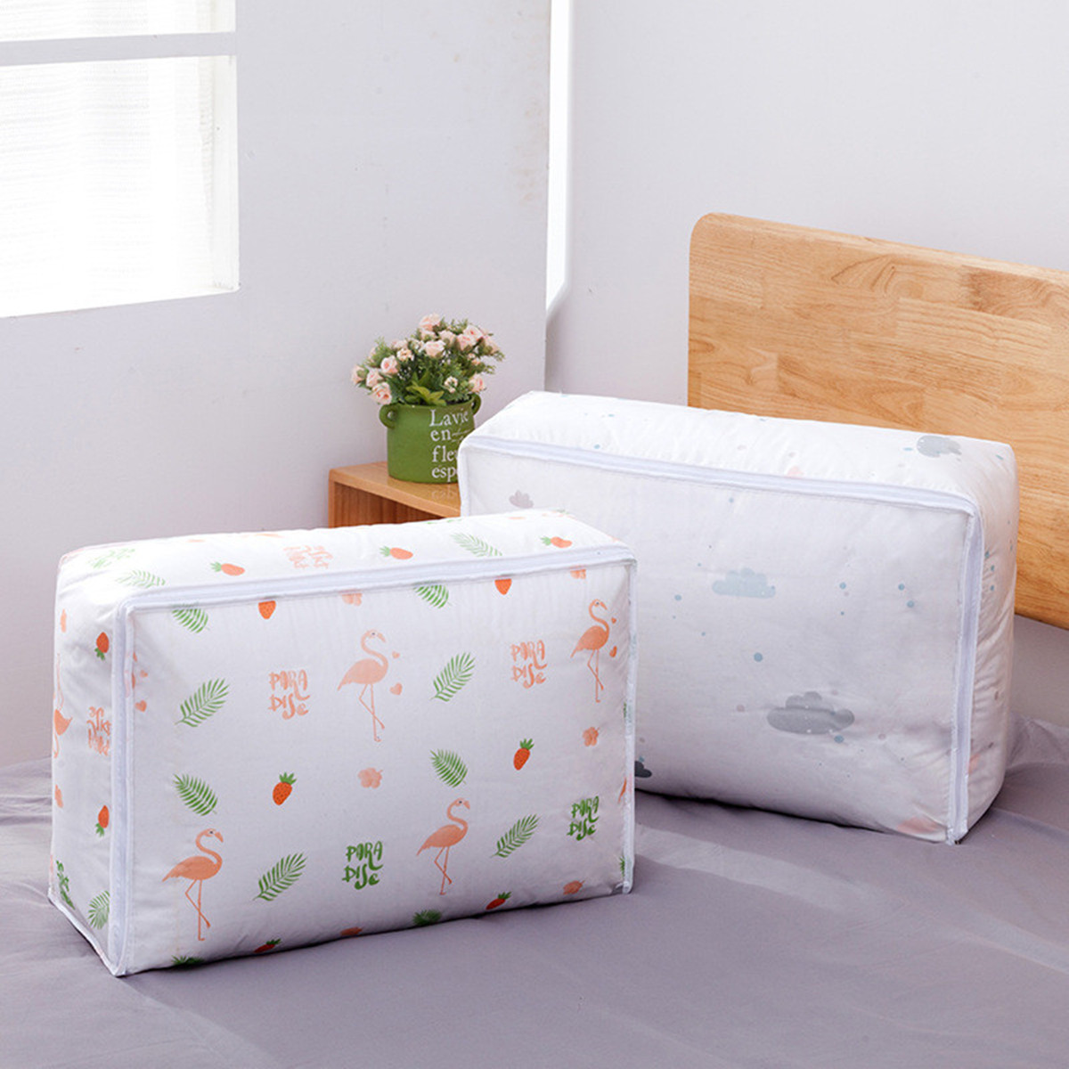 Bettwäsche Aufbewahrungstasche Aufbewahrungsbox Kleidung Organizer 55x36x20cm