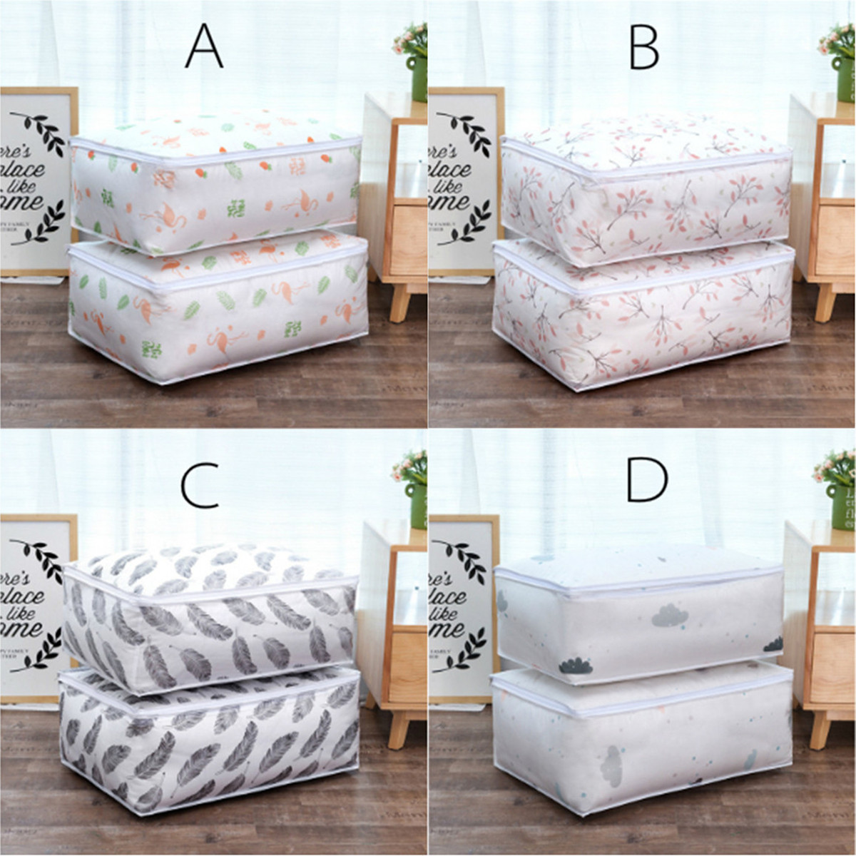 Bettwäsche Aufbewahrungstasche Aufbewahrungsbox Kleidung Organizer 55x36x20cm