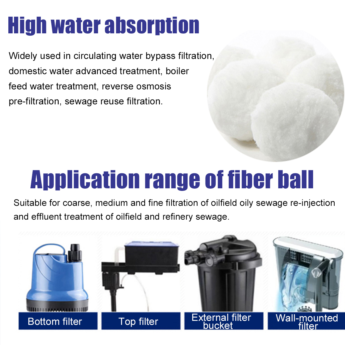 Cotton Filter Balls Cleaning Water Swimming Pool Aquarium 350/500g