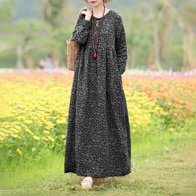 cotton maxi dress with sleeves uk