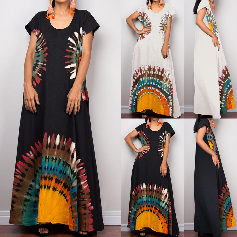 plus size printed maxi dress