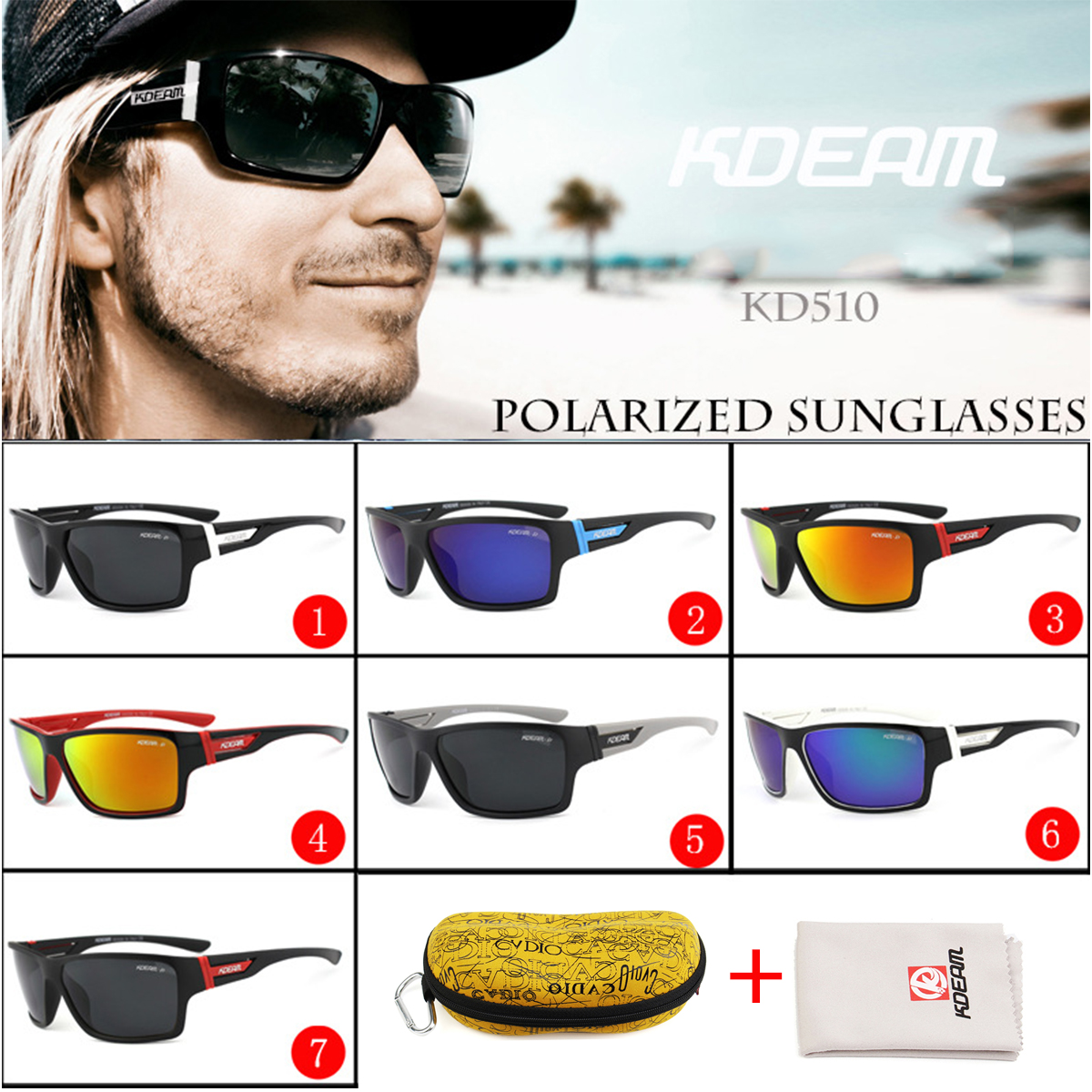 Kdeam Men Polarized Sunglasses Retro Outdoor Sport Drivng Sun Glasses ☆ /'