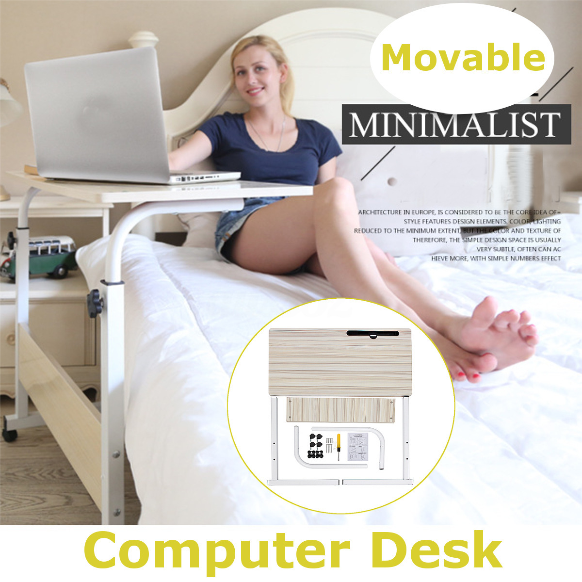 UK Abnehmbare Trolley Laptop Tisch Computer Tisch Sofa Tablett - UK Abnehmbare Trolley Laptop Tisch Computer Tisch Sofa Tablett