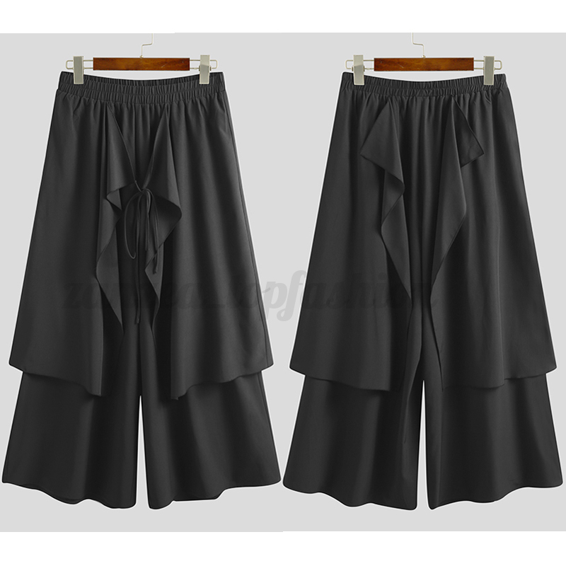 Pantaloni da uomo hippie punk harem gonna larghi gotici casual larghi hip hop US - Foto 13 di 13