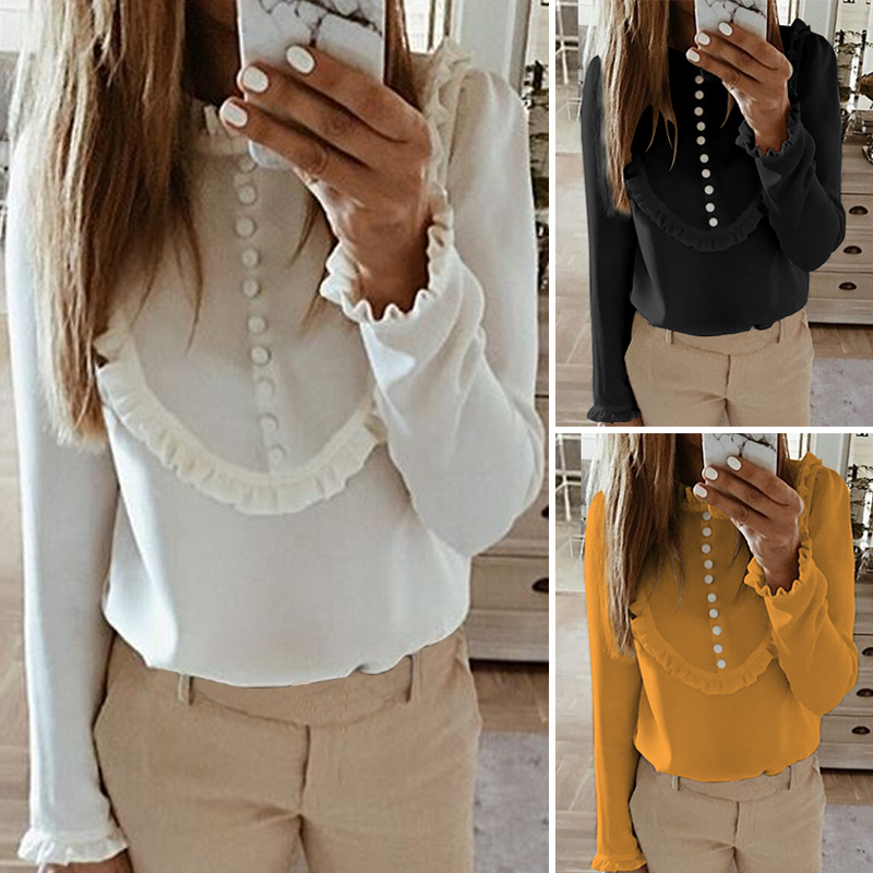 women's ruffled shirts blouses