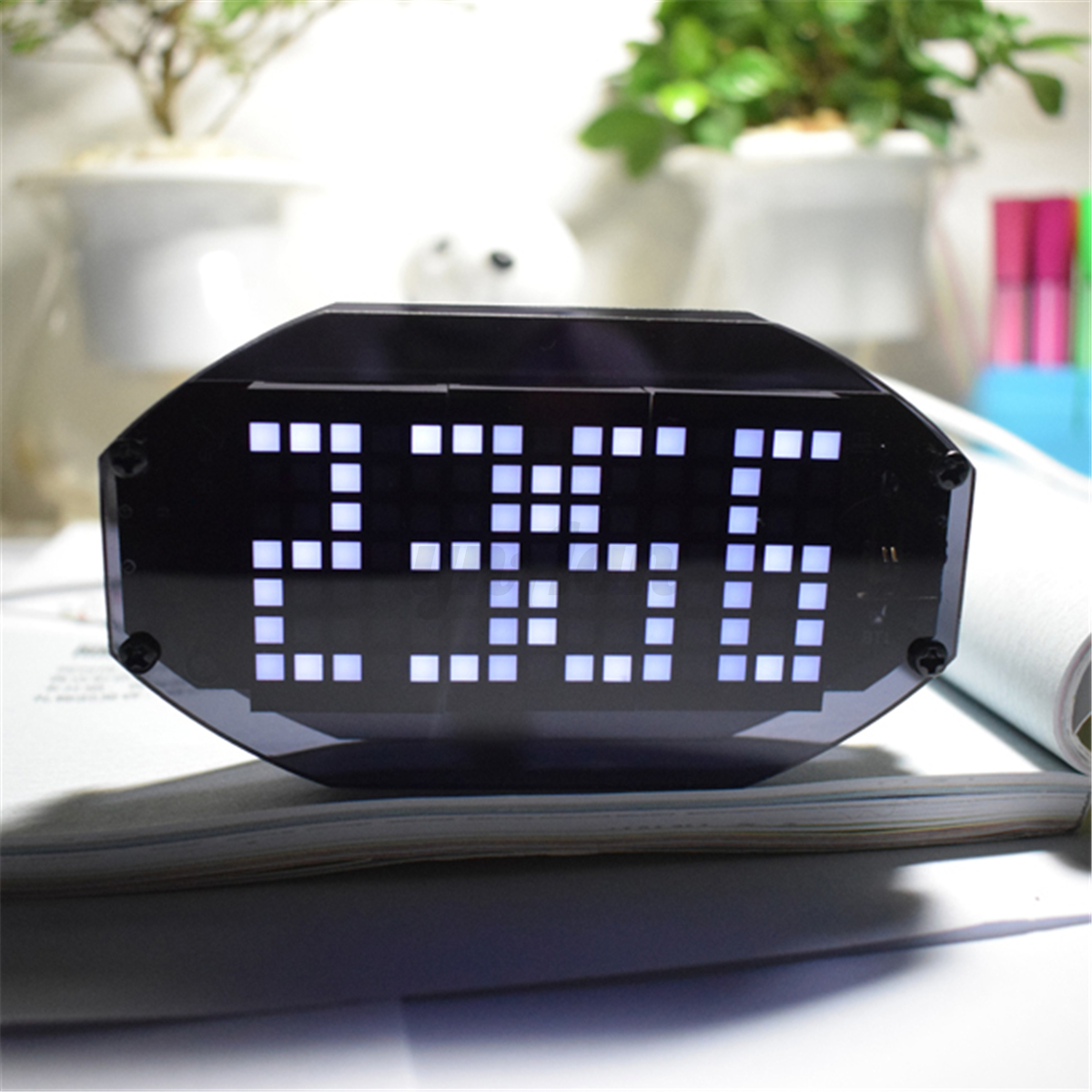 Diy Kits Dot Matrix Led Electronic Alarm Clock Digital Dispaly Time Diy Kits Dot Matrix Led Electronic Alarm Clock