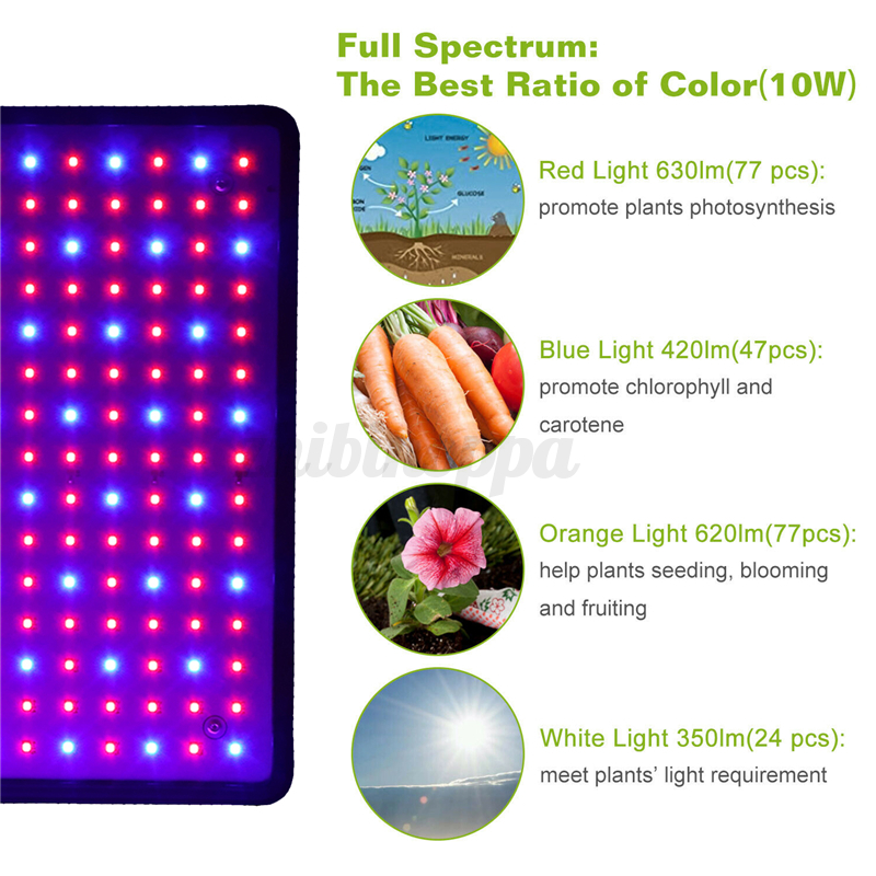 14w 225 Smd Led Pflanzenlampe Licht Vollspektrum Lighting Panel Fur Blume Gemuse