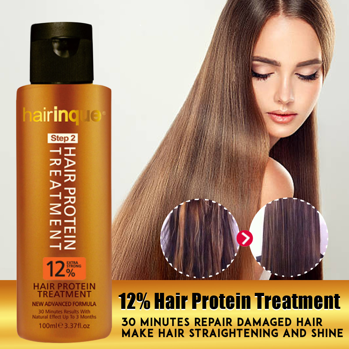 Hairinque 100ml 12 Miracle Hair Protein Treatment Hair Straight
