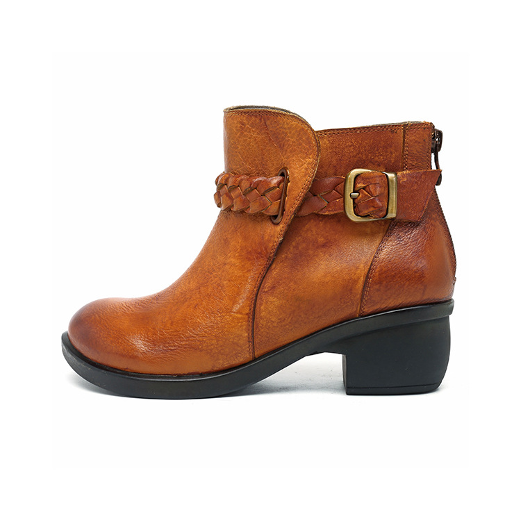 SOCOFY Retro Damens Retro SOCOFY Ankle Stiefel Leder Folkloric Zip Buckle Block Heel Schuhes 333866 SOCOFY Retro Damens Retro SOCOFY Ankle Stiefel Leder Folkloric Zip Buckle Block Heel Schuhes 333866