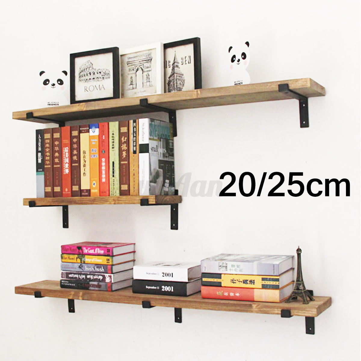 2pcs Wall Hanging Heavy Duty Shelf Bracket for Home Store Bar Hotel 25x20cm Hooks, Brackets & Curtain Rods Hardware