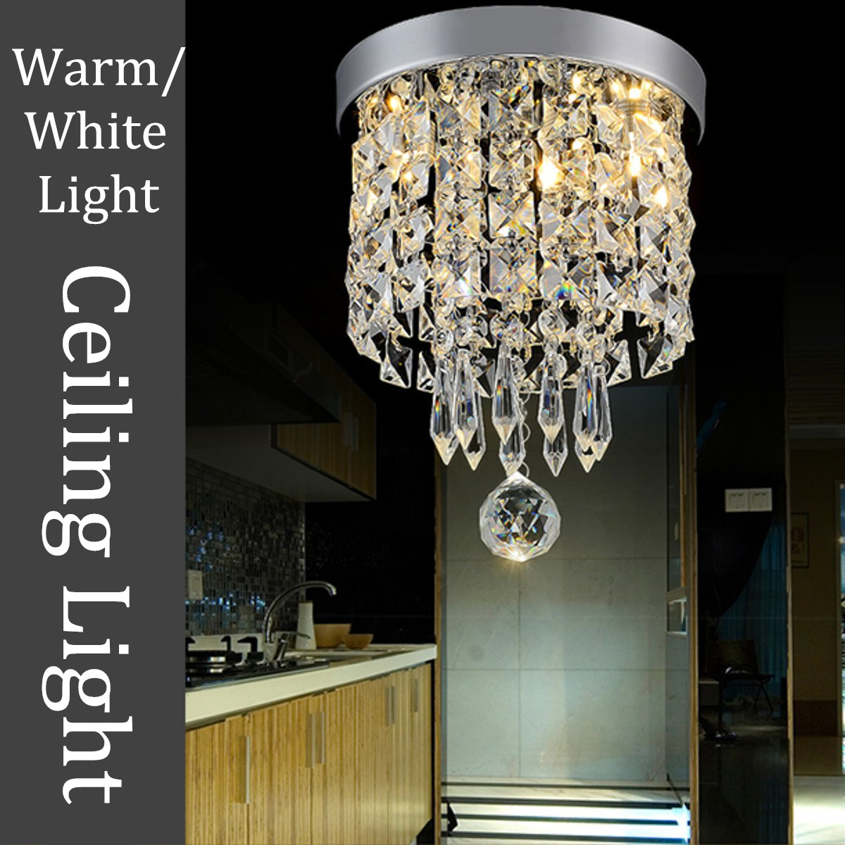 Elegant Chandelier Crystal Lamp Light Ceiling Flush Mount Fixture Home Decor Elegant Chandelier Crystal Lamp Light Ceiling Flush Mount Fixture Home Decor