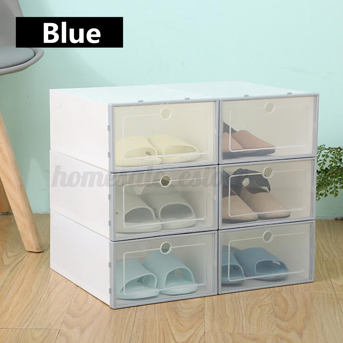10pcs Foldable Clear Plastic Shoe Case Storage Organizer Stackable 10pcs Foldable Clear Plastic Shoe Case Storage Organizer
