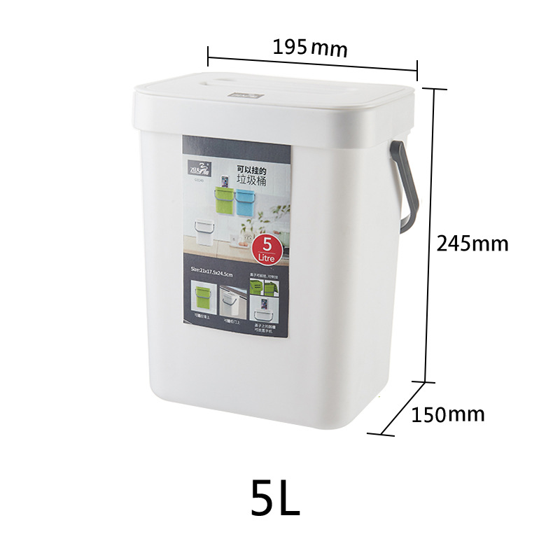 3/5L Küche Badezimmer Wandmontage Abfalleimer Mülleimer PP