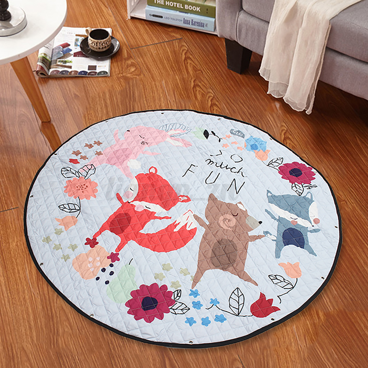 Cartoon Round Tummy Time Baby Kid Gym Play Mat Activity Blanket Cartoon Round Tummy Time Baby Kid Gym Play
