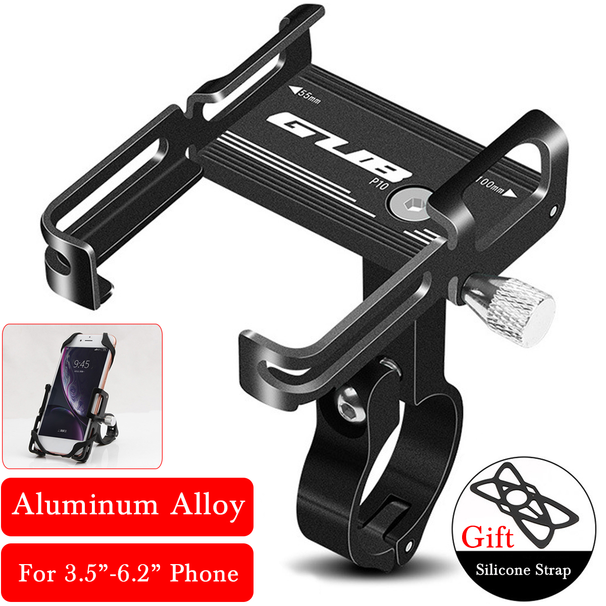 Samsung Galaxy S10 S10 S9 Note 9 8,F GUARDUU Support T/él/éphone V/élo Support Smartphone Moto VTT en Alliage Daluminium /À Rotation /À 360 /° pour iPhone XS Max XR X 8 7 6 Plus