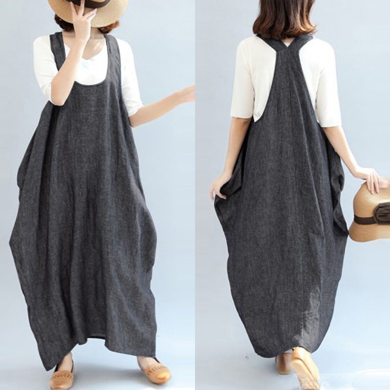 suspender maxi dress