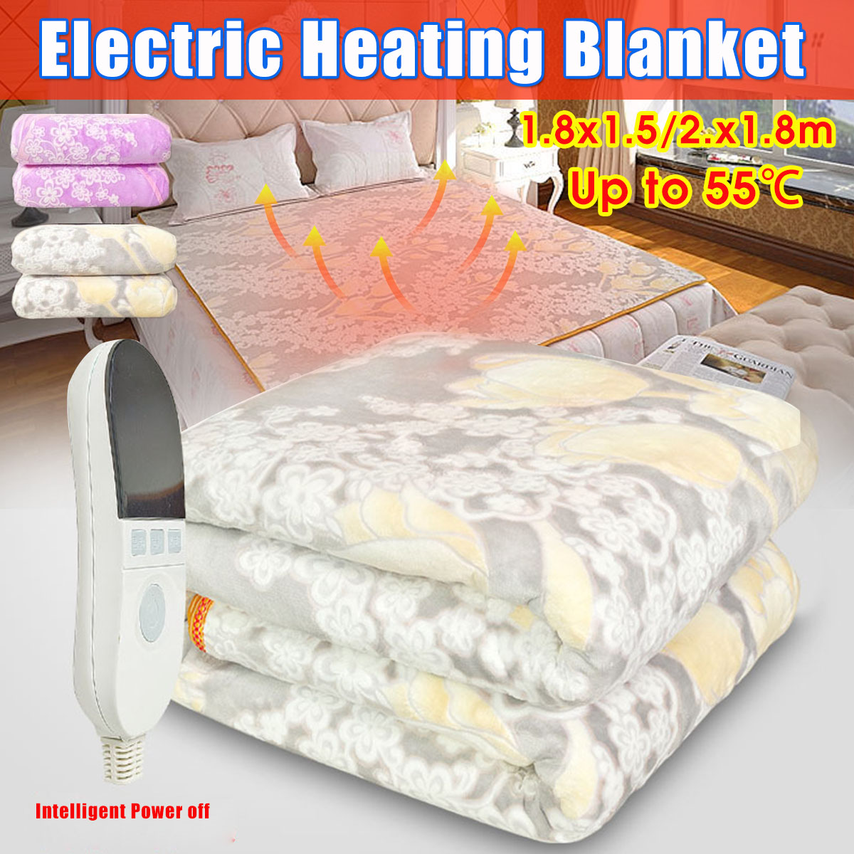 Heating Blanket Warm Heated Fleece Rug