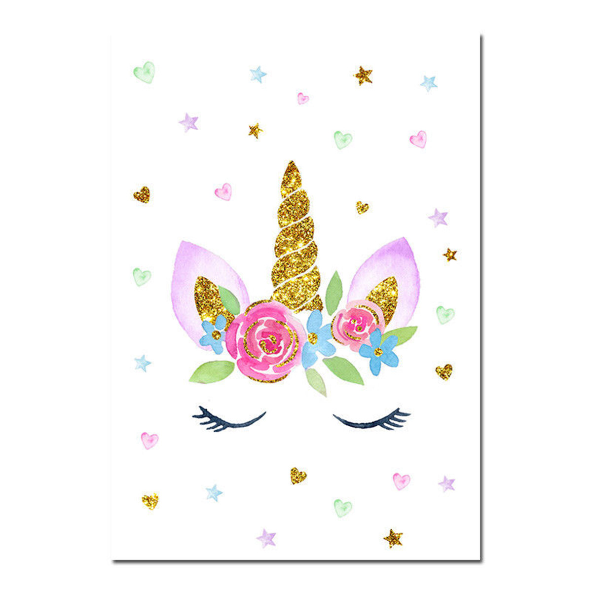 cute rainbow unicorn canvas poster nursery wall art print room decor
