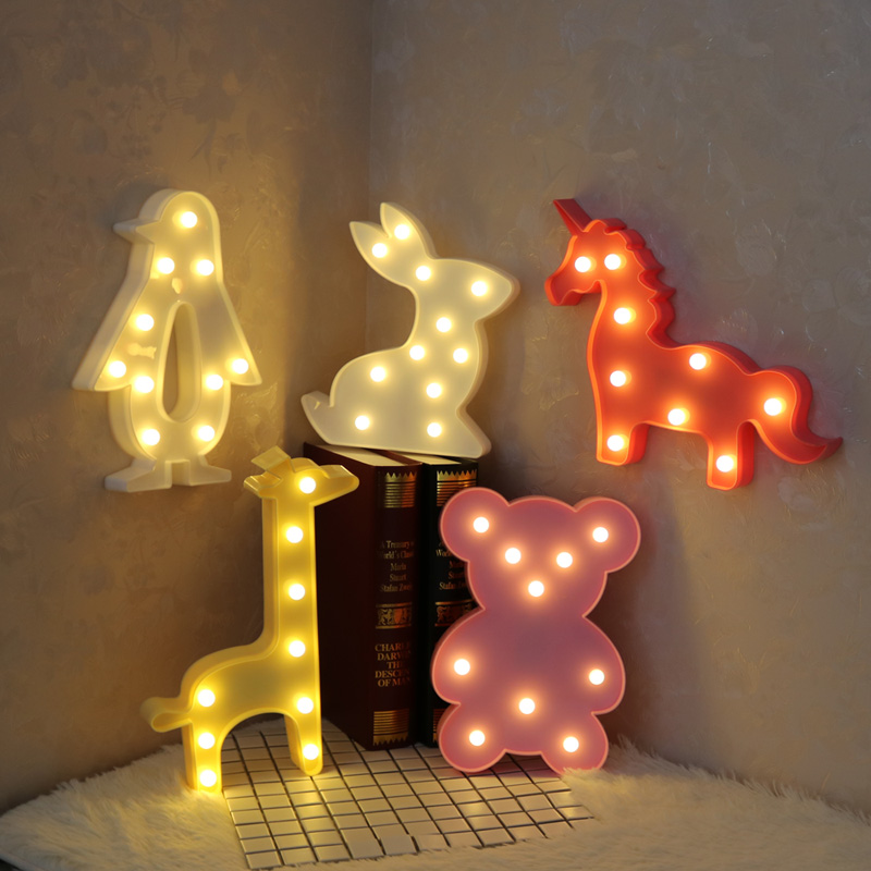 11 LED Mignon Veilleuse Nuit Lampe Nuage Animal Enfant