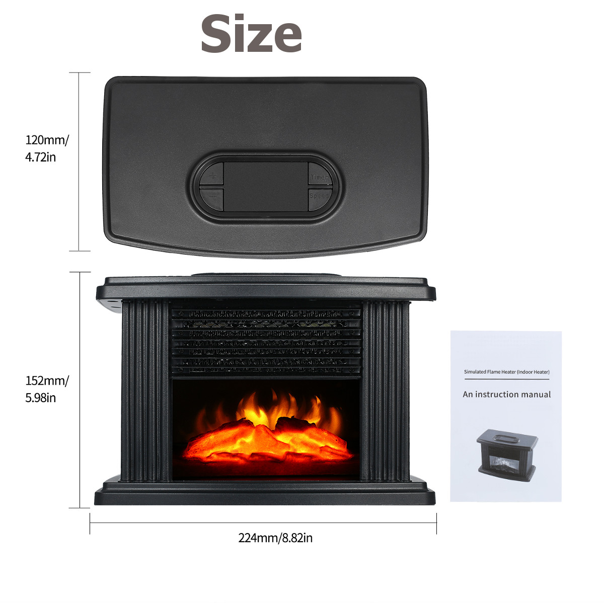 MIni Elektrokamin Kaminofen 1000W Elektrischer Kamin Standkamin