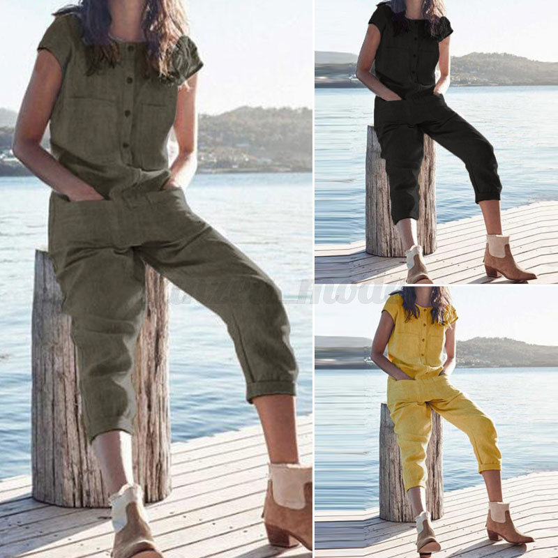 yellow short sleeve jumpsuit