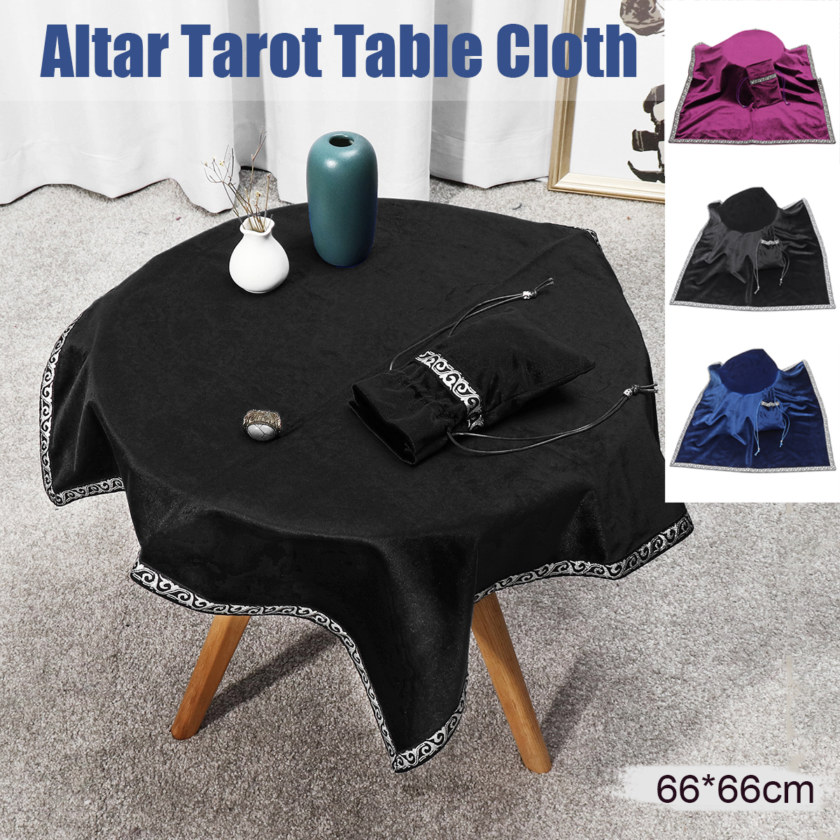Tarot Table Cloth W// Divination Cards Bag Wicca Tablecloth Drawstring Pouch