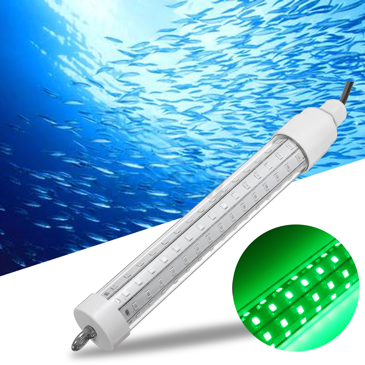 12v led green underwater fish night fishing light squid saltwater fishing lights
