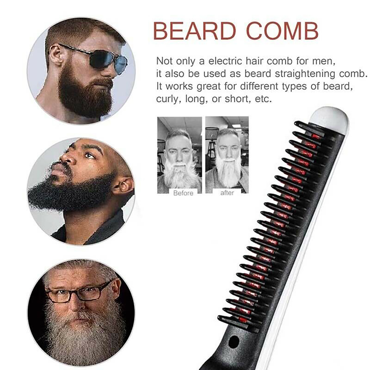 heated beard comb for short beard