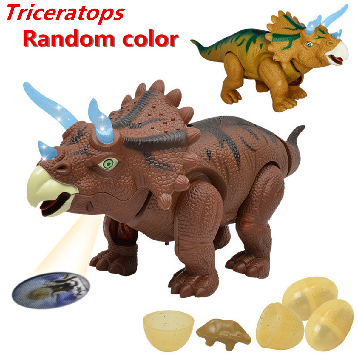 15/" Dinosaur Model Lay Eggs Simulated Lighting Battery Kids Animal Toy G