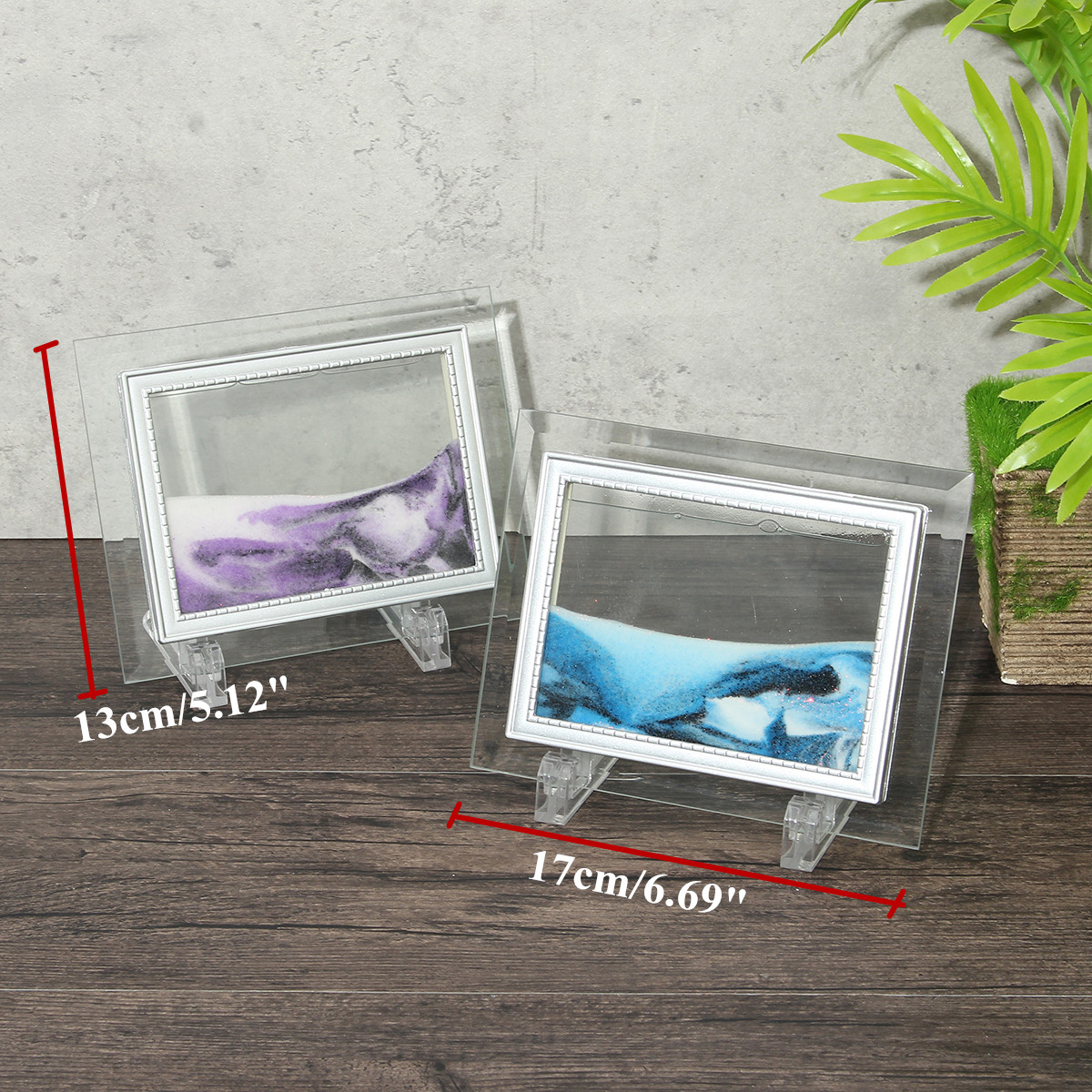 Framed Moving Sand Time Glass Art Picture Home Office Desk Decor Framed Moving Sand Time Glass Art Picture Home