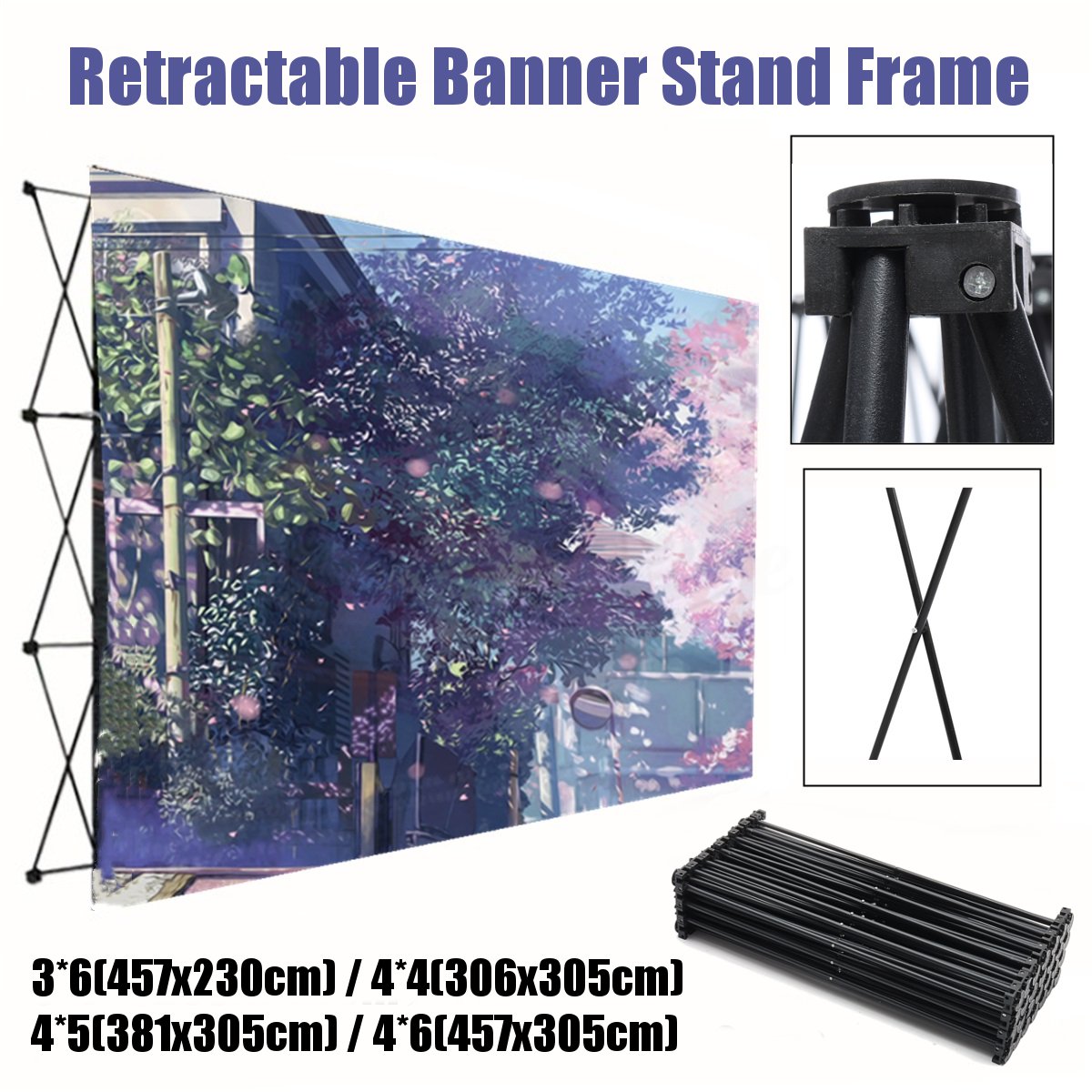 457x305cm Iron Retractable Stand Flower Wall Frame Wedding
