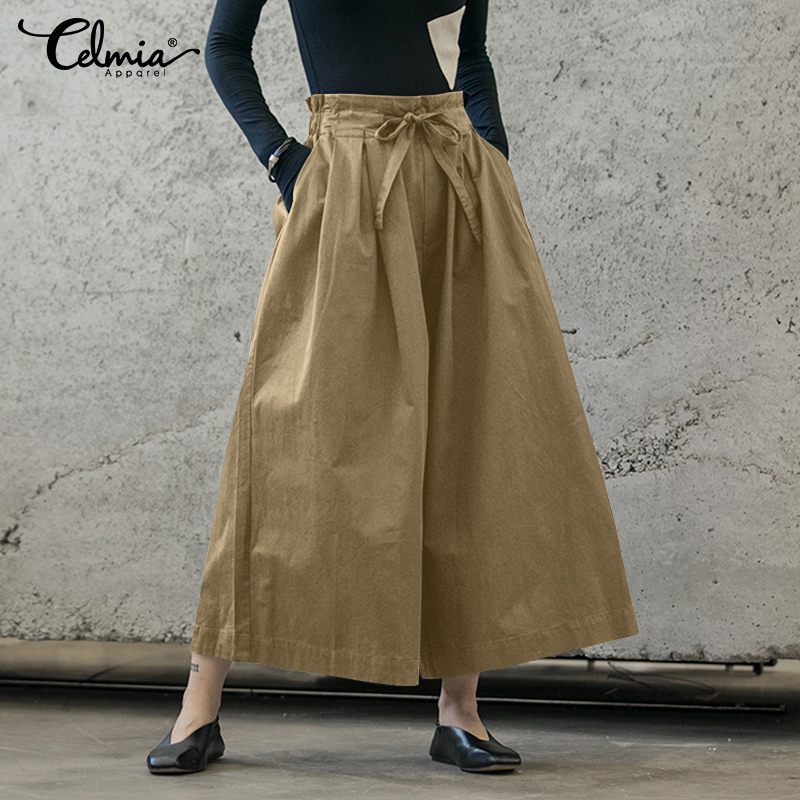 elastic waist palazzo pants