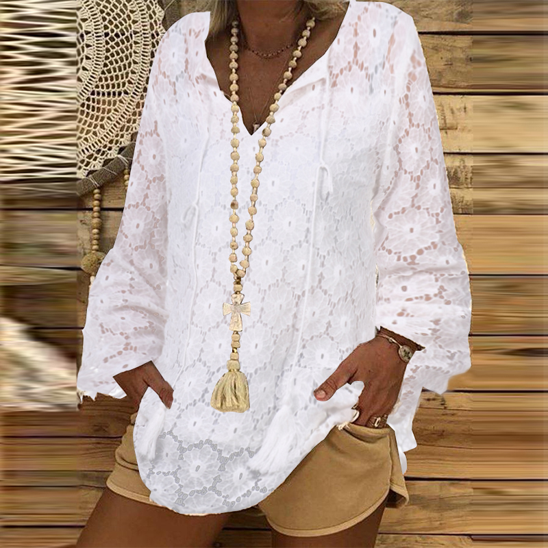 Long Sleeve Pullover Crochet Lace 