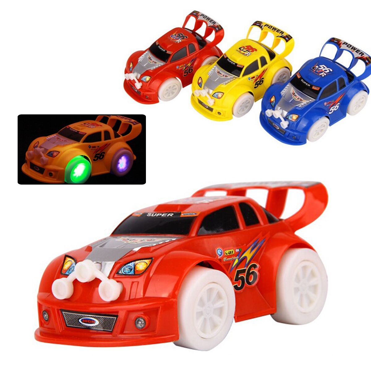 Elektronik Beleuchtetes Auto Spielzeug LED Licht Musik Sound Alloy Auto Modellauto Kinder Spielzeug Tasche Auto