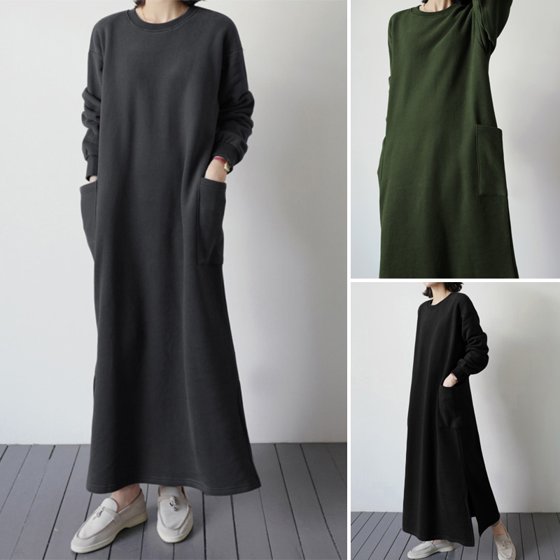 fleece maxi dress