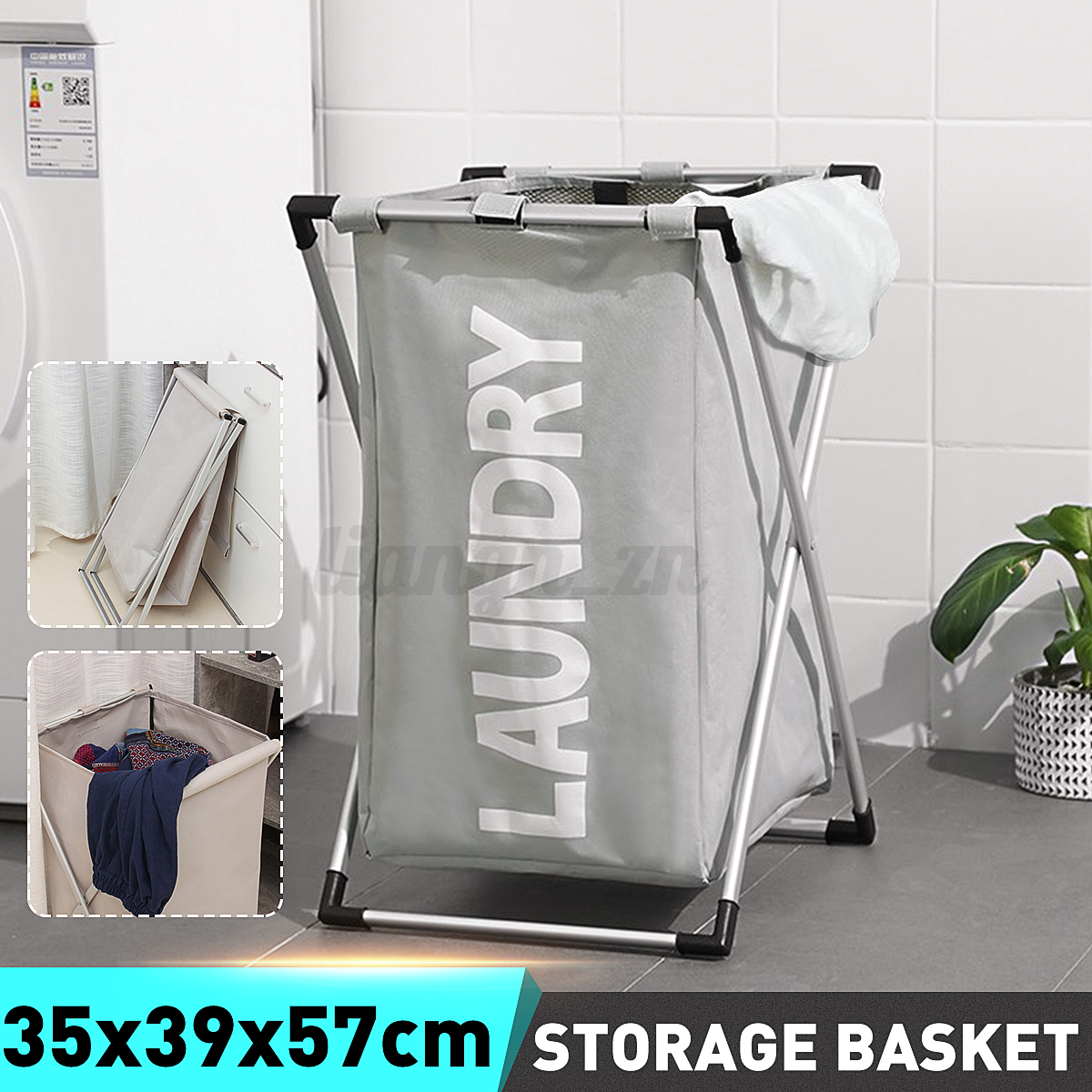 Large Folding Toys Laundry Washing Basket Cloth Collapsible Storage Hamper Bag