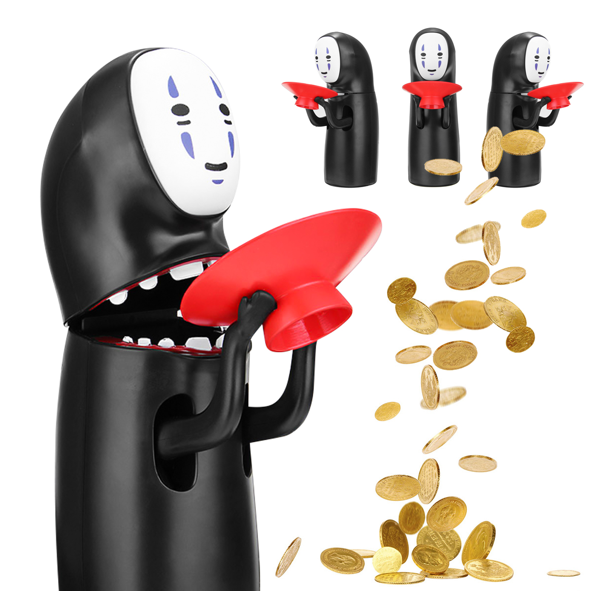 Coin Bank Chihiros No-Face Man Kaonashi Musik Sparschwein Figur Geschenk