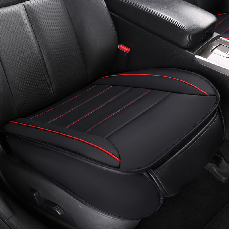 1X PU Leather Deluxe Car Cover Seat Protector Cushion Black FrontCover Universal