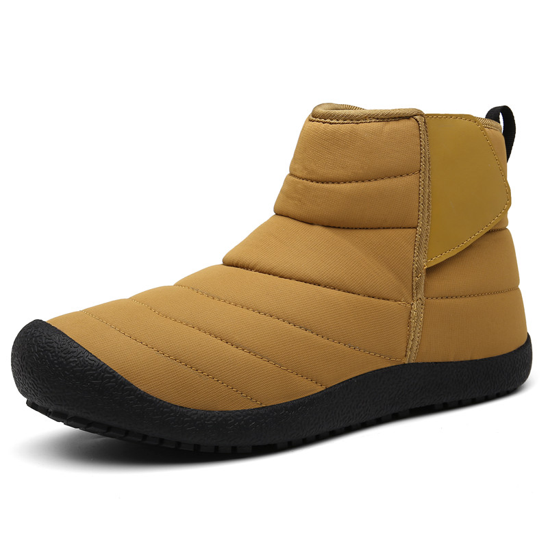 men plush lining waterproof hook loop snow boots