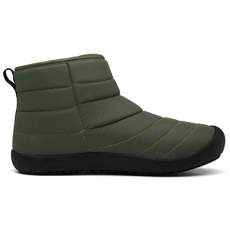 men plush lining waterproof hook loop snow boots