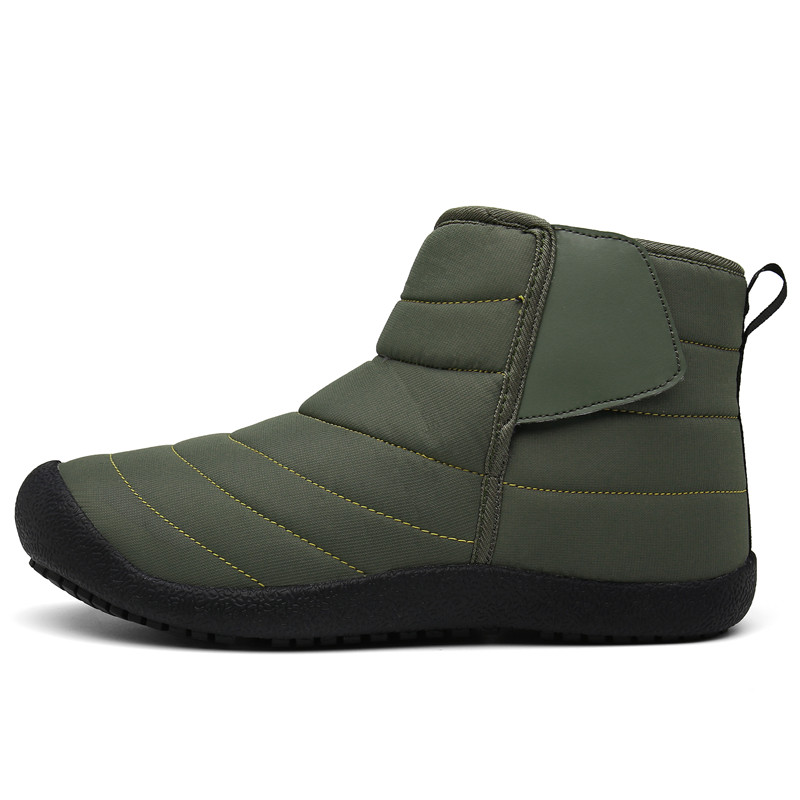 men plush lining waterproof hook loop snow boots
