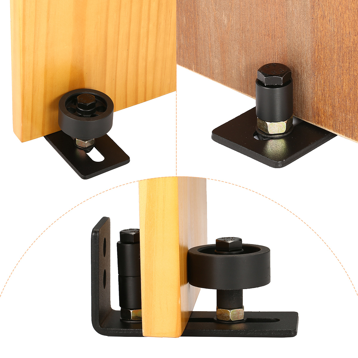 Modern Sliding Barn Door Closet Wheels Kit Track Floor System Unit