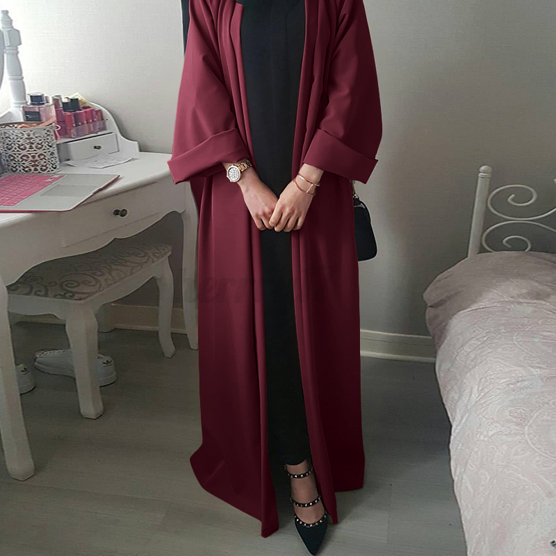 Loose Cardigan Abaya Muslim Maxi Coat 