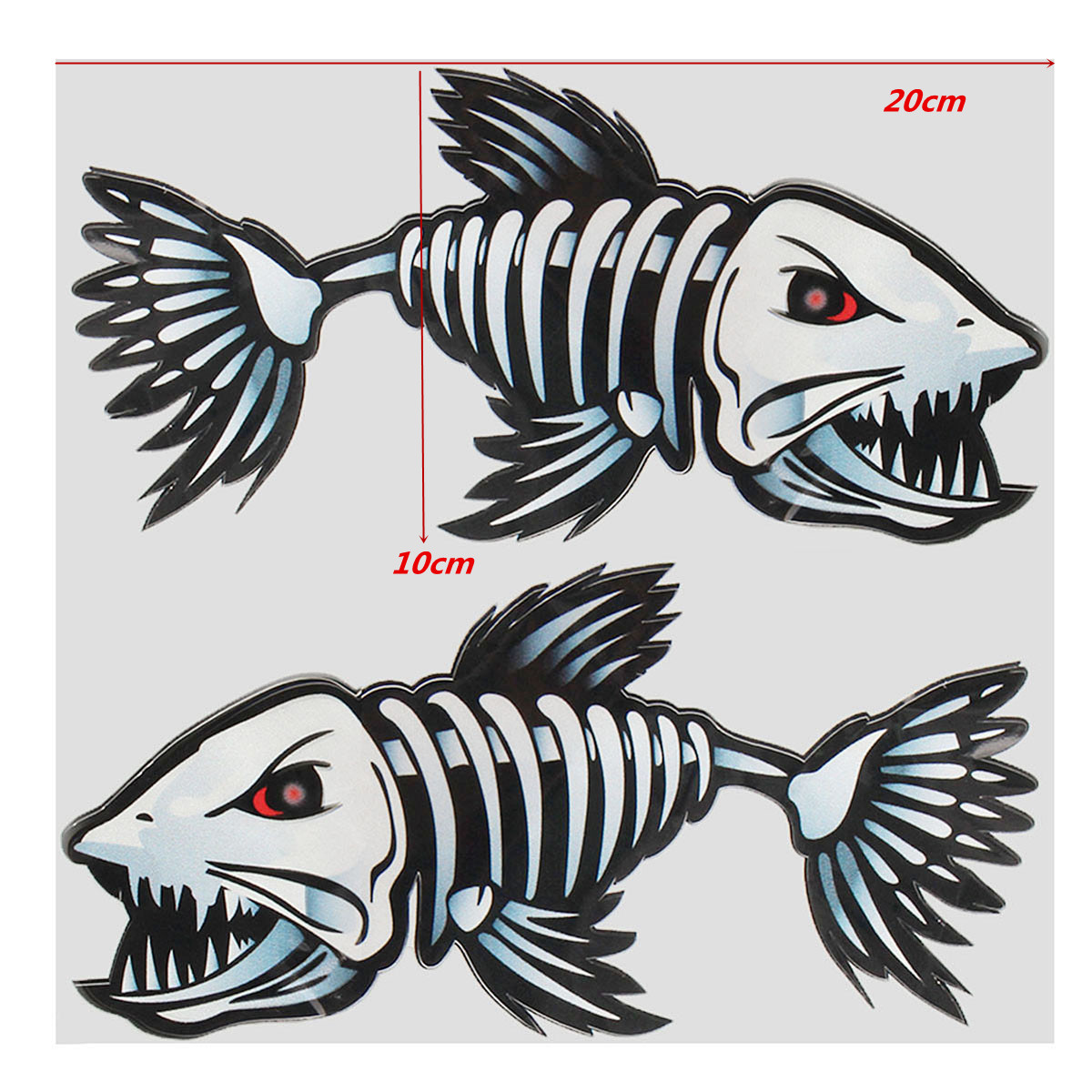 Set of Skeleton Fish Truck Bedside Decals Chevy Dodge Ford FSS1 Fishing