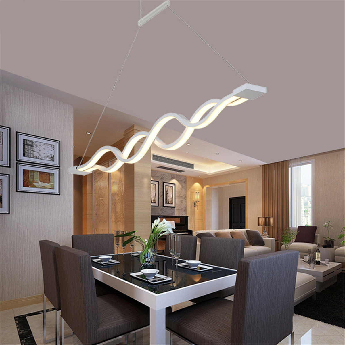 Modern Wave Led Aluminum Pendant Lamp Chandelier Living Room Ceiling Modern Wave Led Aluminum Pendant Lamp Chandelier Living