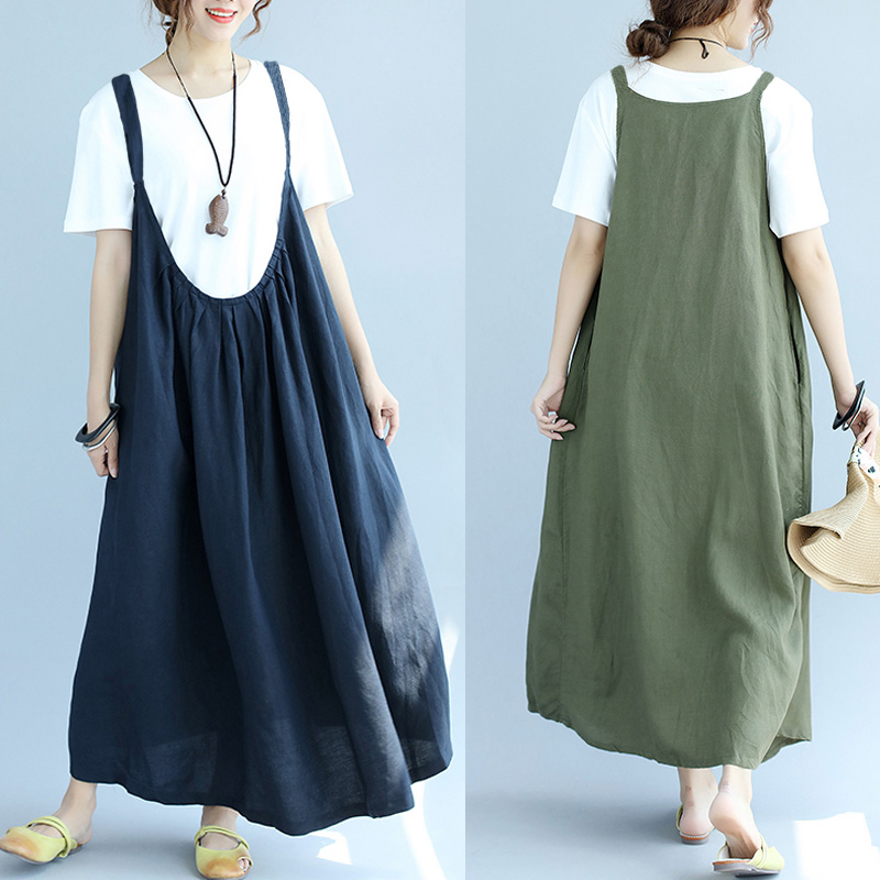 suspender maxi dress