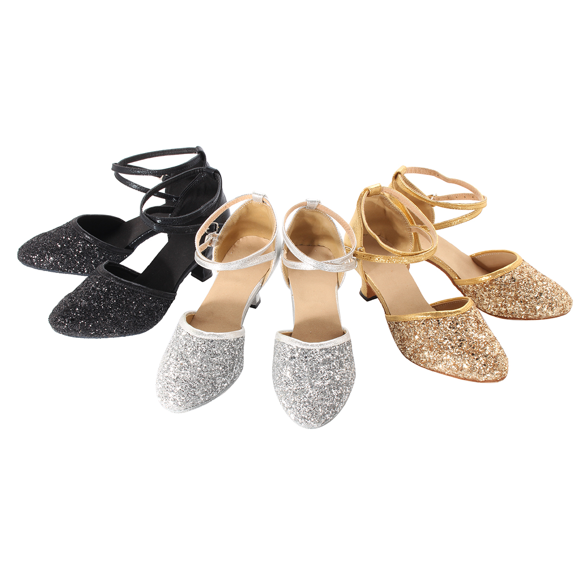 Women Latin Dance Shoes Heeled Ladies Ballroom Salsa Tango