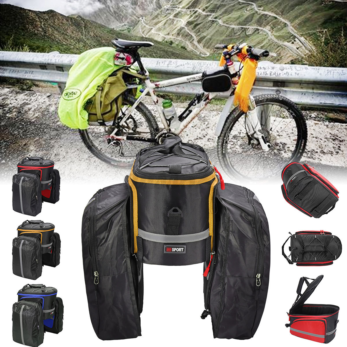 Cycling Bike Pannier Bag Mtb Bicycle Rear Seat Large Capacity Image Is Loading Cycling Bike Pannier Bag Mtb Bicycle Rear Seat