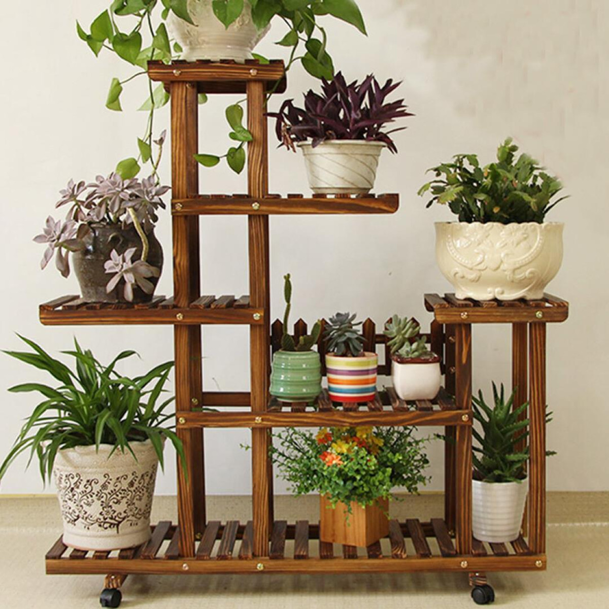 Au Pine Wooden Plant Stand Indoor Outdoor Garden Planter Flower Pot Au Pine Wooden Plant Stand Indoor Outdoor Garden